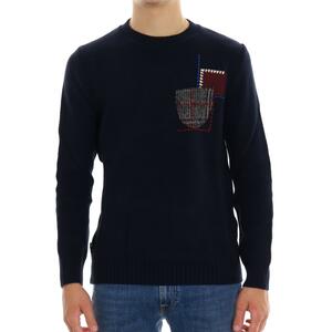 MAGLIA CON TASCHINO BLU